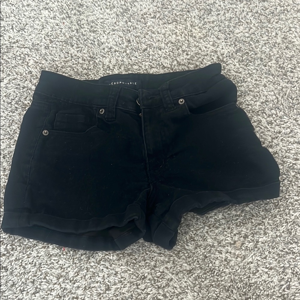 Aeropostale  High Rise MIDI Black Jean Shorts Casual Style
